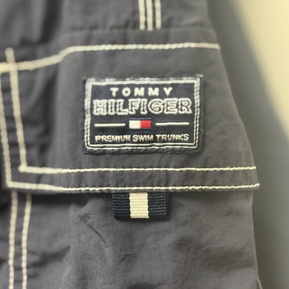 Tommy Hilfiger Swim Trunks, Drawstring, Red White Blue, Lined, Men's Size S - Picture 4 of 5